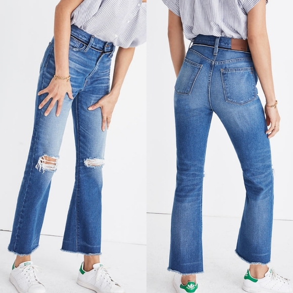 Madewell Denim - Madewell | Retro Crop Rip Knee Bootcut Jeans